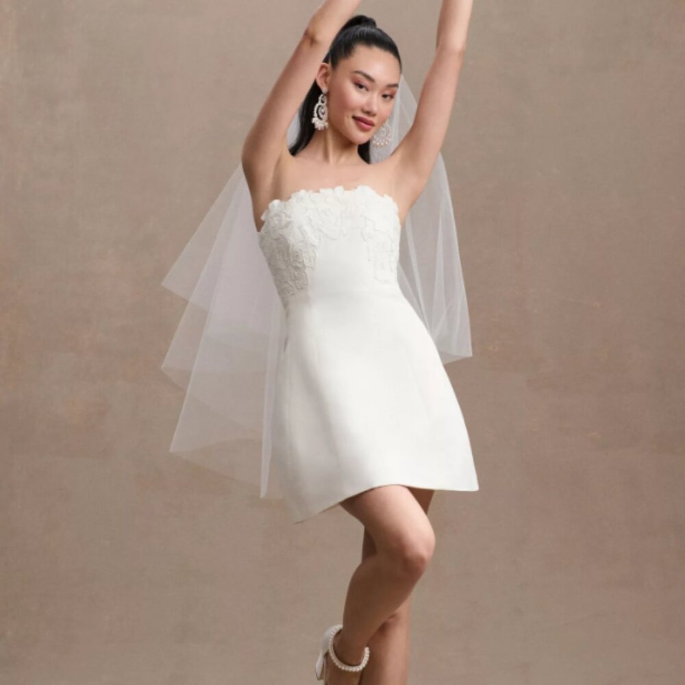 Sachin & Babi Alanna Strapless Embroidered Mini Dress Size 0